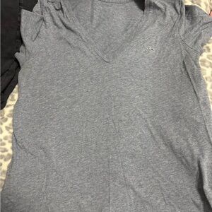 Lacoste Heather Gray V-Neck Tee